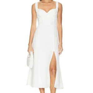 New with tags ASTR the label White Midi Dress with Slit.